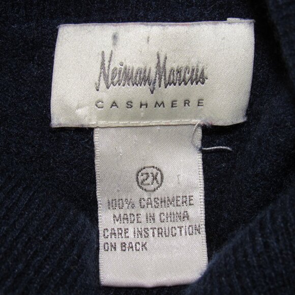 Neiman Marcus Blue 100% Cashmere Turtleneck Sweater Women's Plus 2X - Picture 8 of 8